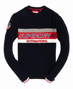 Superdry Athletic Textured Crew Neck Férfi Ugró Sötétkék | AKVPX3162